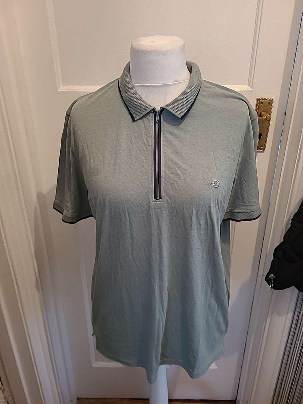 Ladies Damart Size 18-20 Dark Aqua Short Sleeved Blouse