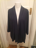 Ladies Daxon Size 14-16 Navy Collared Open Longline Blouse