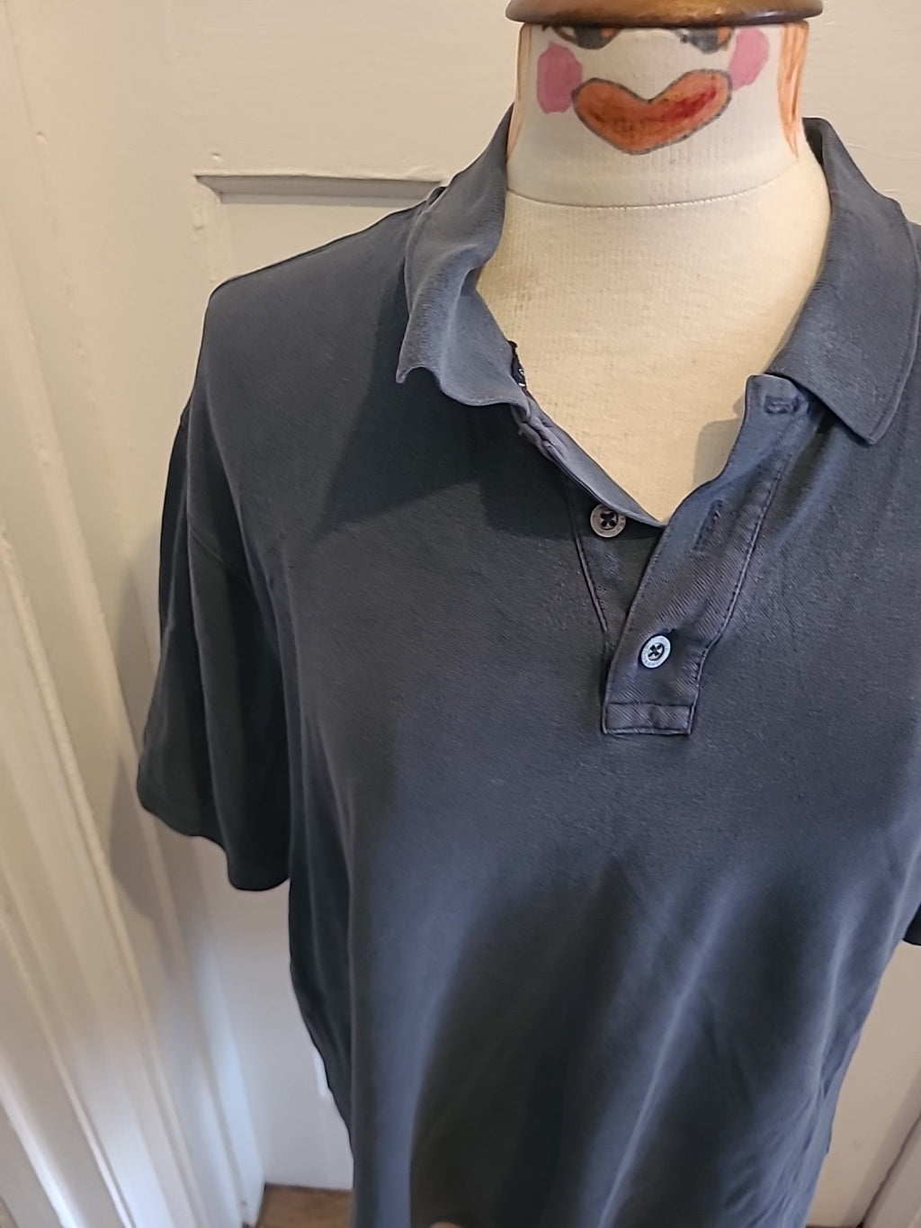 Mens Blue Harbour Size Large Greyish Blue Short Sleeved Polo Shirt