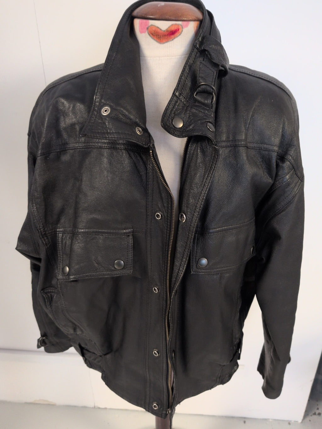 Real Leather Medium Black Lined Jacket