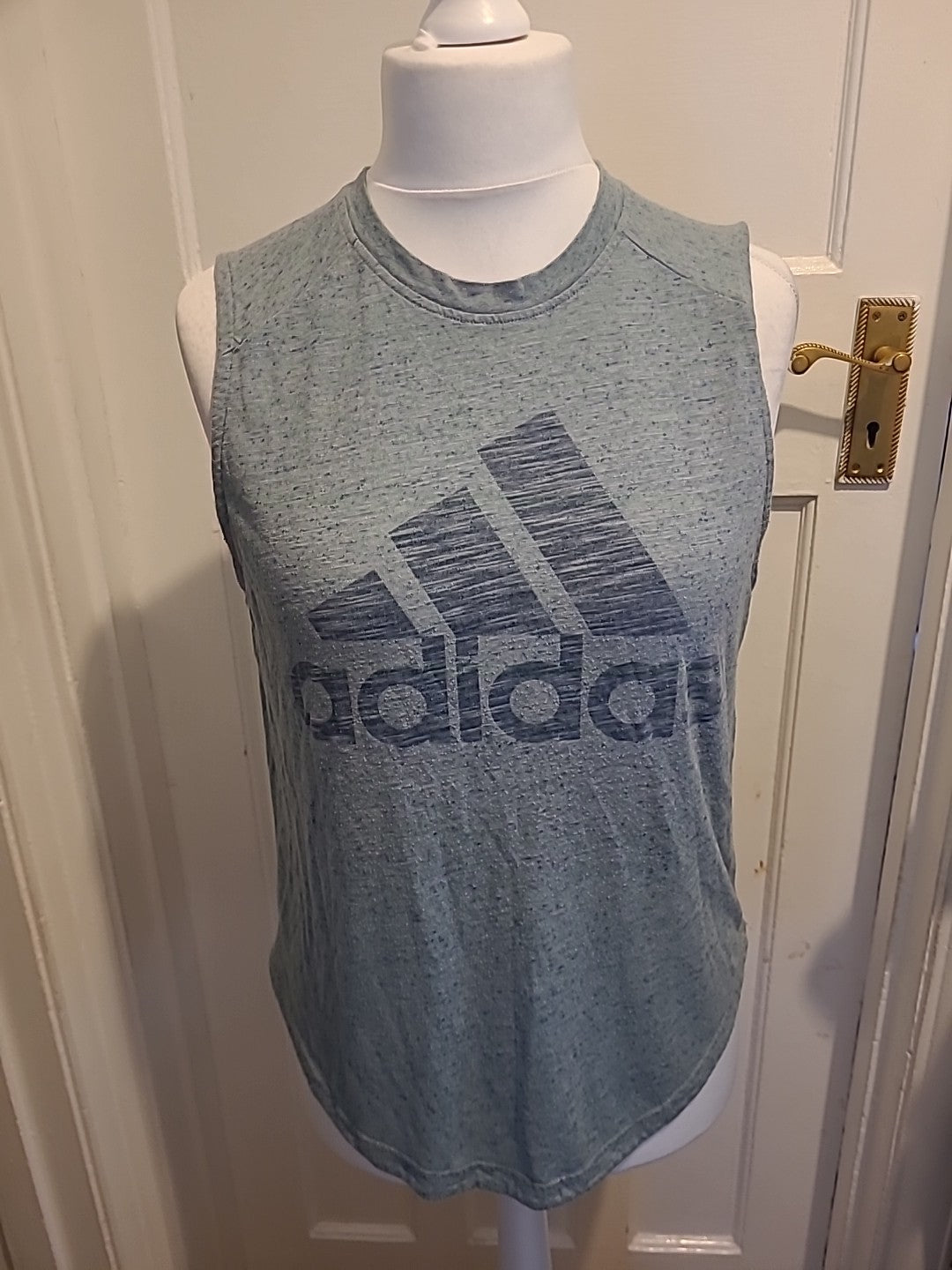 Ladies Adidas Size 8-10 Pale Teal Sleeveless Tank Top