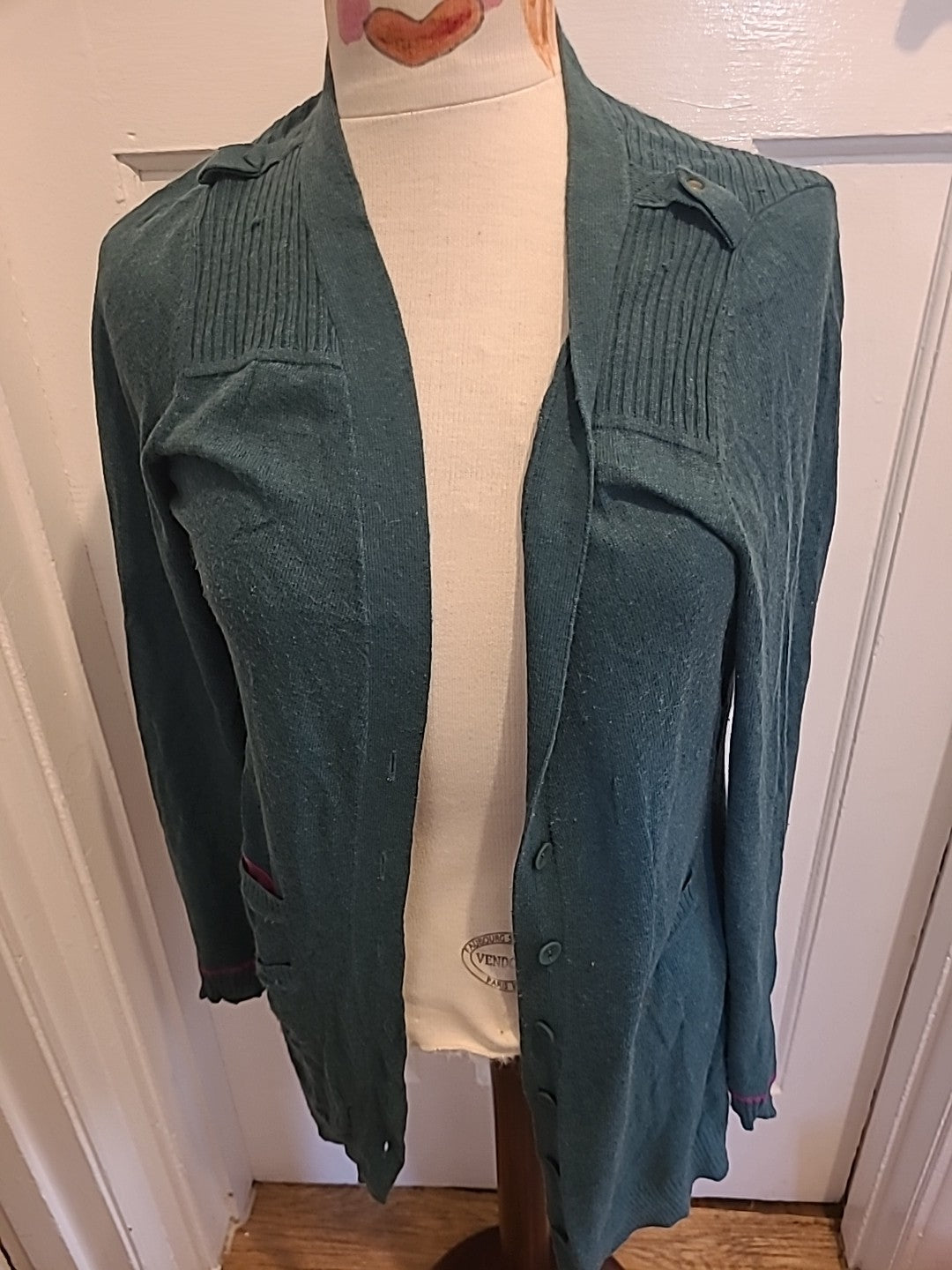 Ladies N.W.3 Size 14 Bottle Green Long Sleeved Cardigan