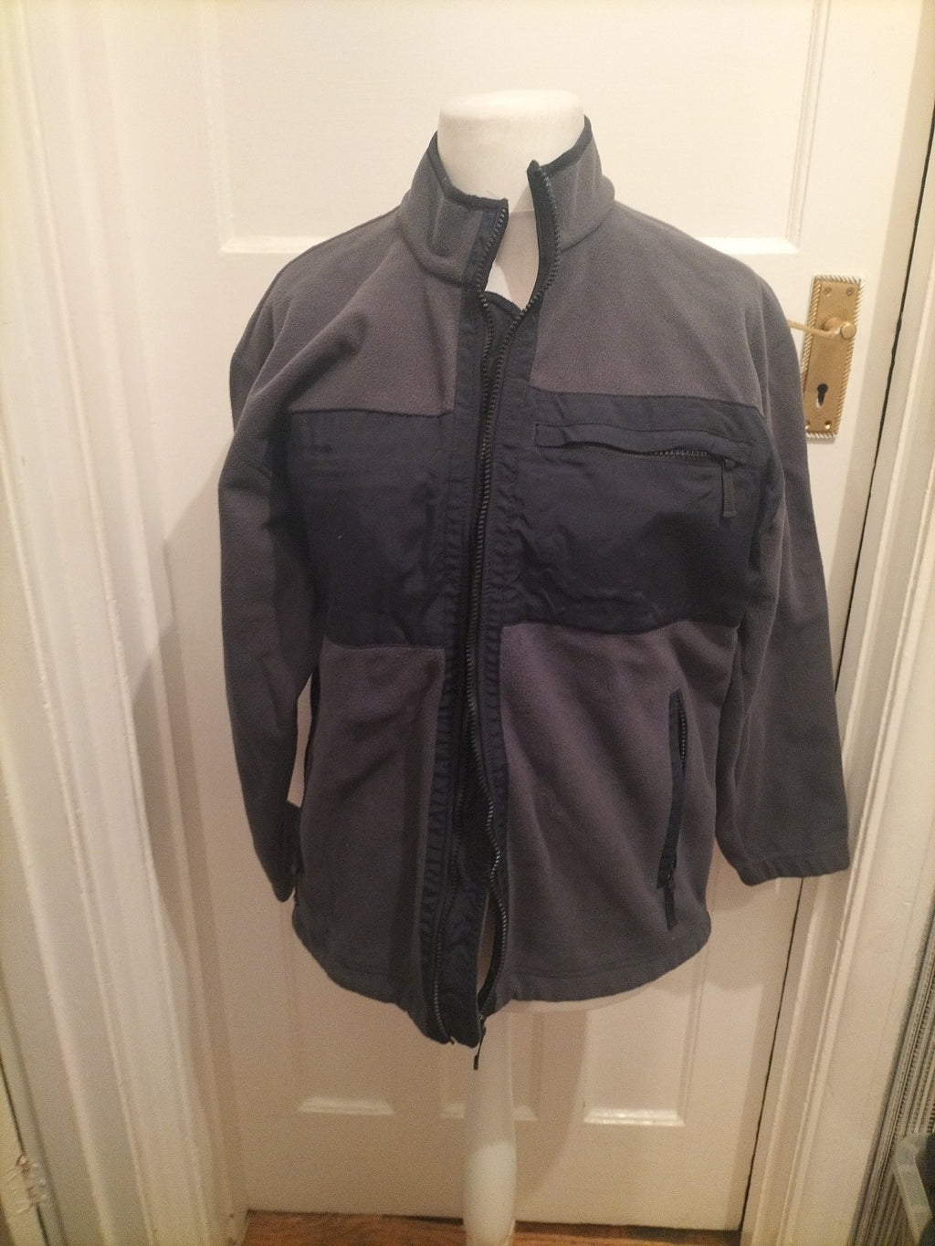 Mens Marks And Spencer Size Small Dark Pewter Zipped Coat