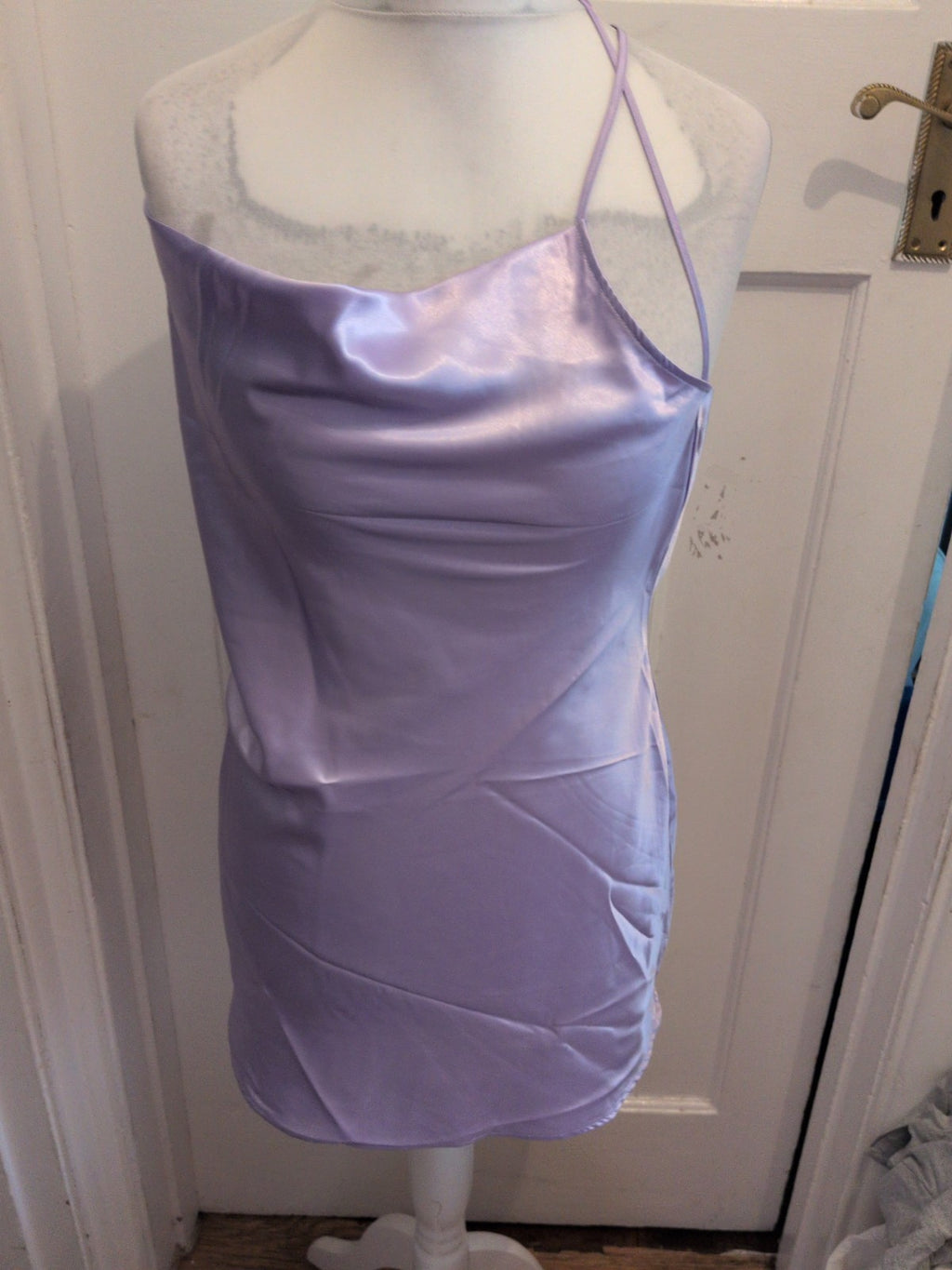 H&M Medium Purple Satin Sleeveless Pyjama Top Dress