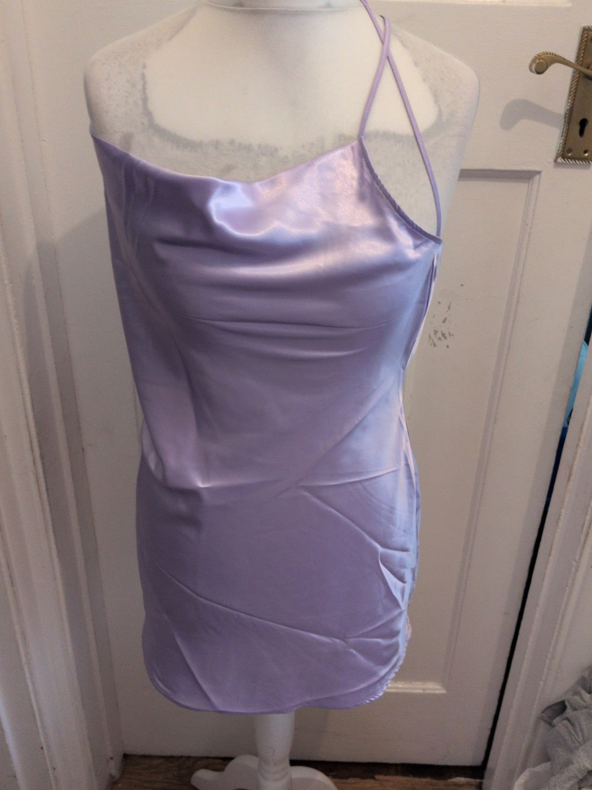 H&M Medium Purple Satin Sleeveless Pyjama Top Dress