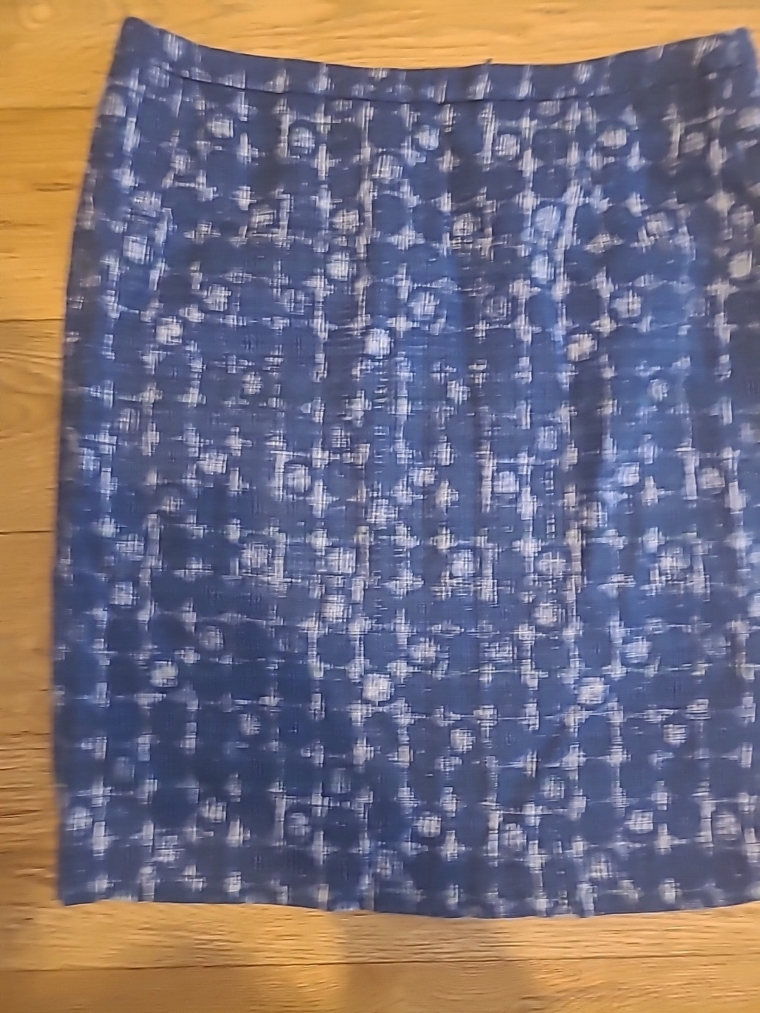 Ladies Jigsaw Size 8 Blue White Designed Lined Pencil Skirt
