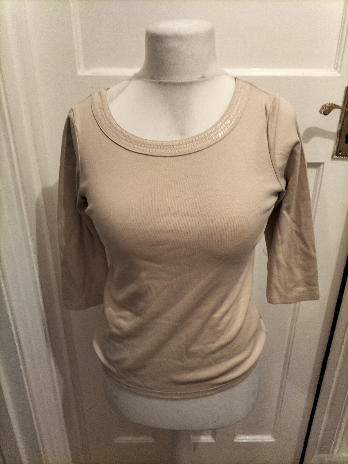 Ladies Marks And Spencer Size 10 Alabaster Long Sleeved Blouse