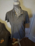 Mens Medium Regular Fit Grey Short Sleeved Polo