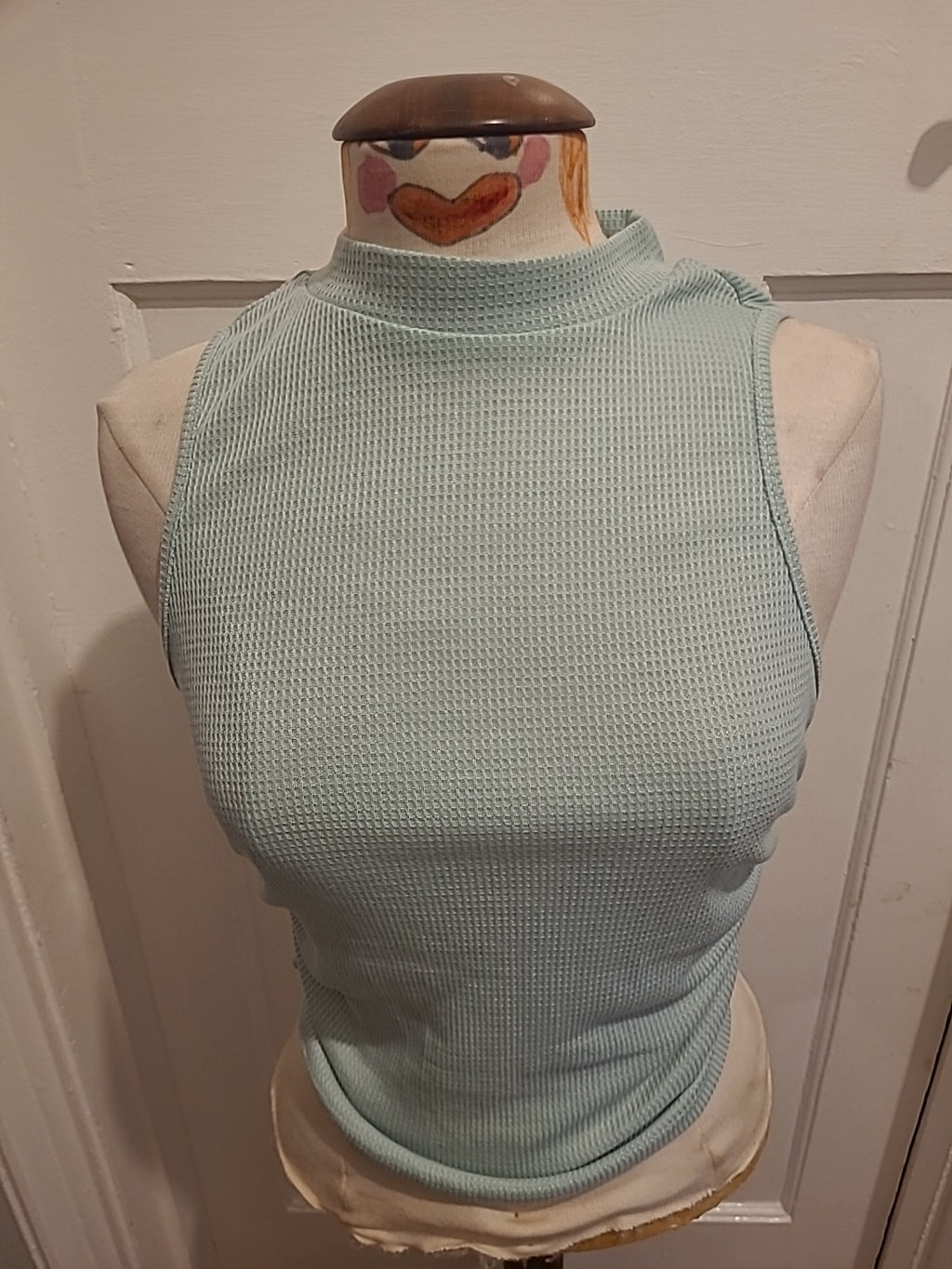 Ladies Shein Size Medium Mint Green Sleeveless Ruched Top