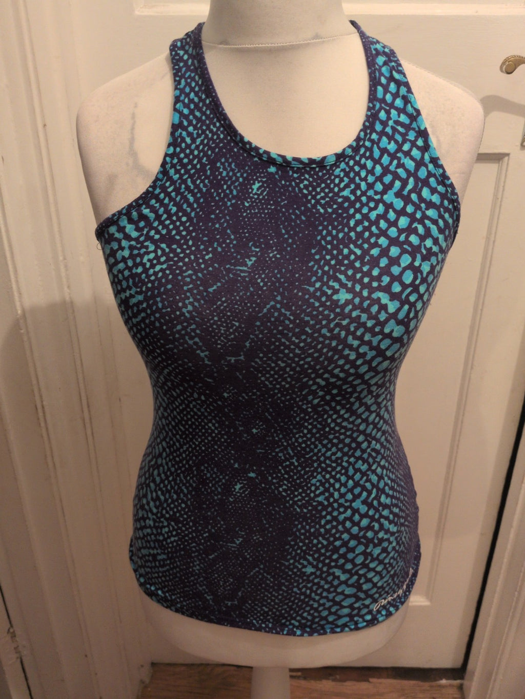 Ladies Pineapple Size Medium Navy And Blue Sleeveless Tank Vest Top