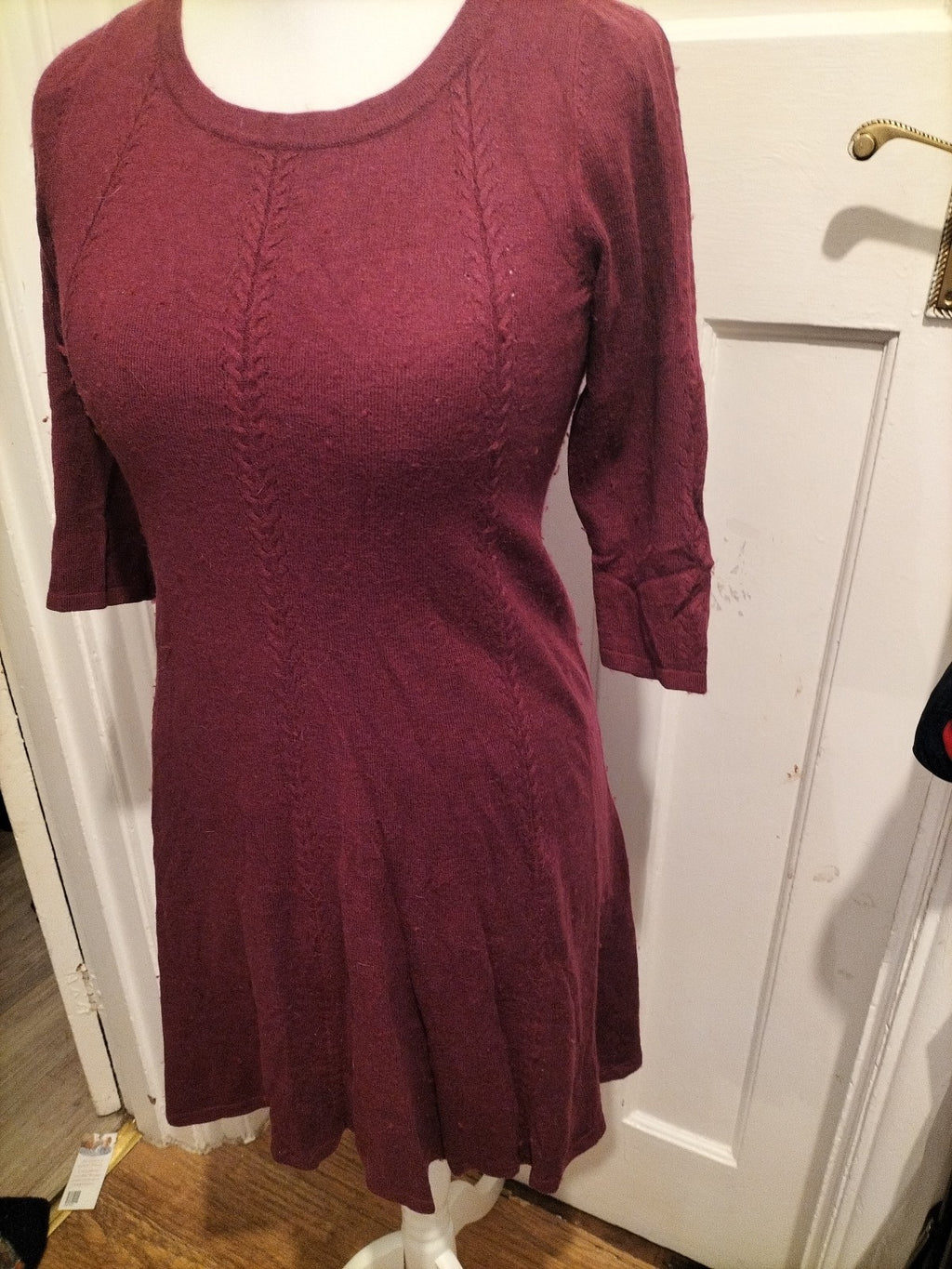 Ladies Monsoon Size 10 Deep Purple Short Sleeve Jumper Dress