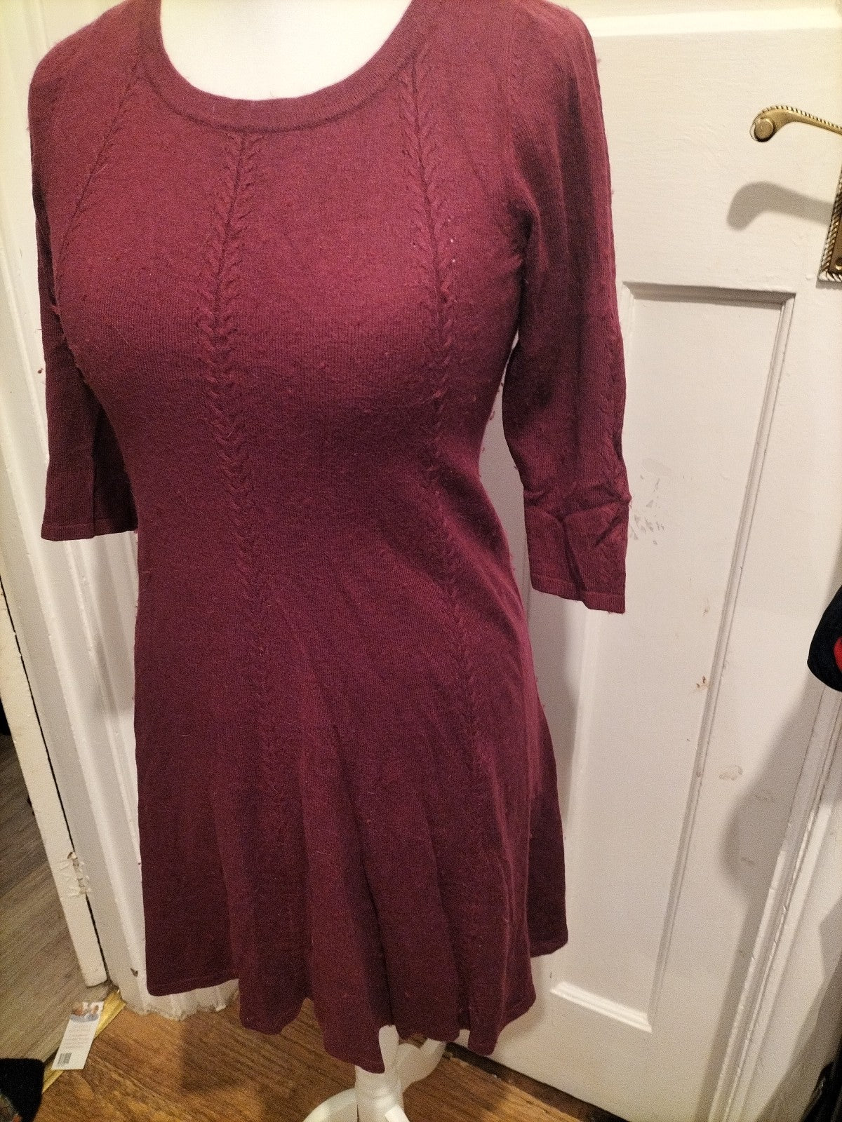 Ladies Monsoon Size 10 Deep Purple Short Sleeve Jumper Dress