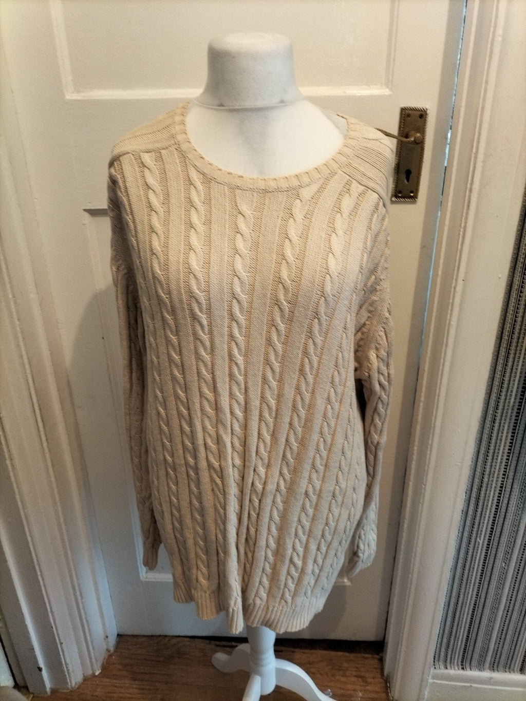 Wolsey XL Cream Knit Heavy Long Sleeve Jumper