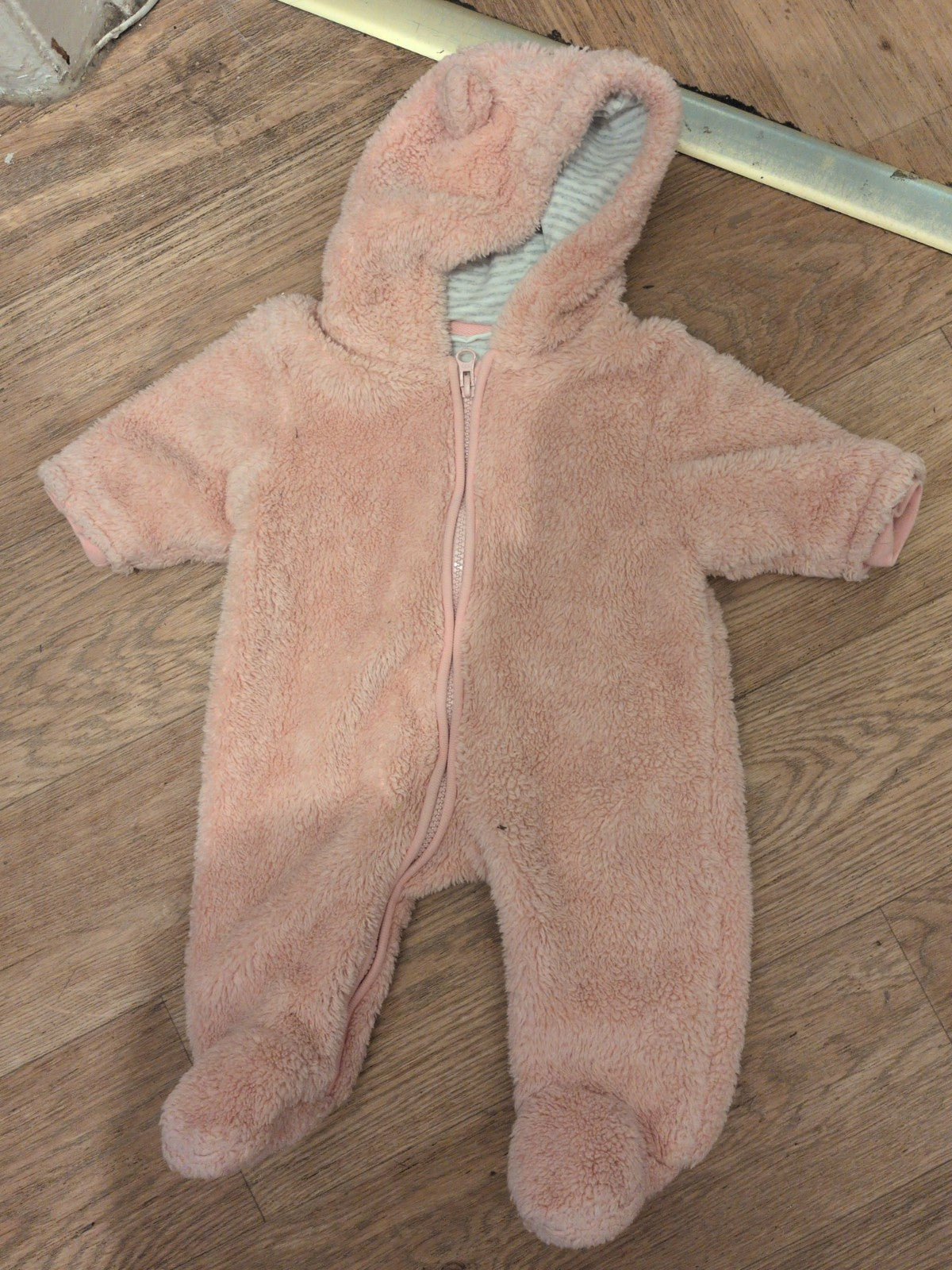 Next Baby Up To 3 Months Pink Fluffy Bodysuit