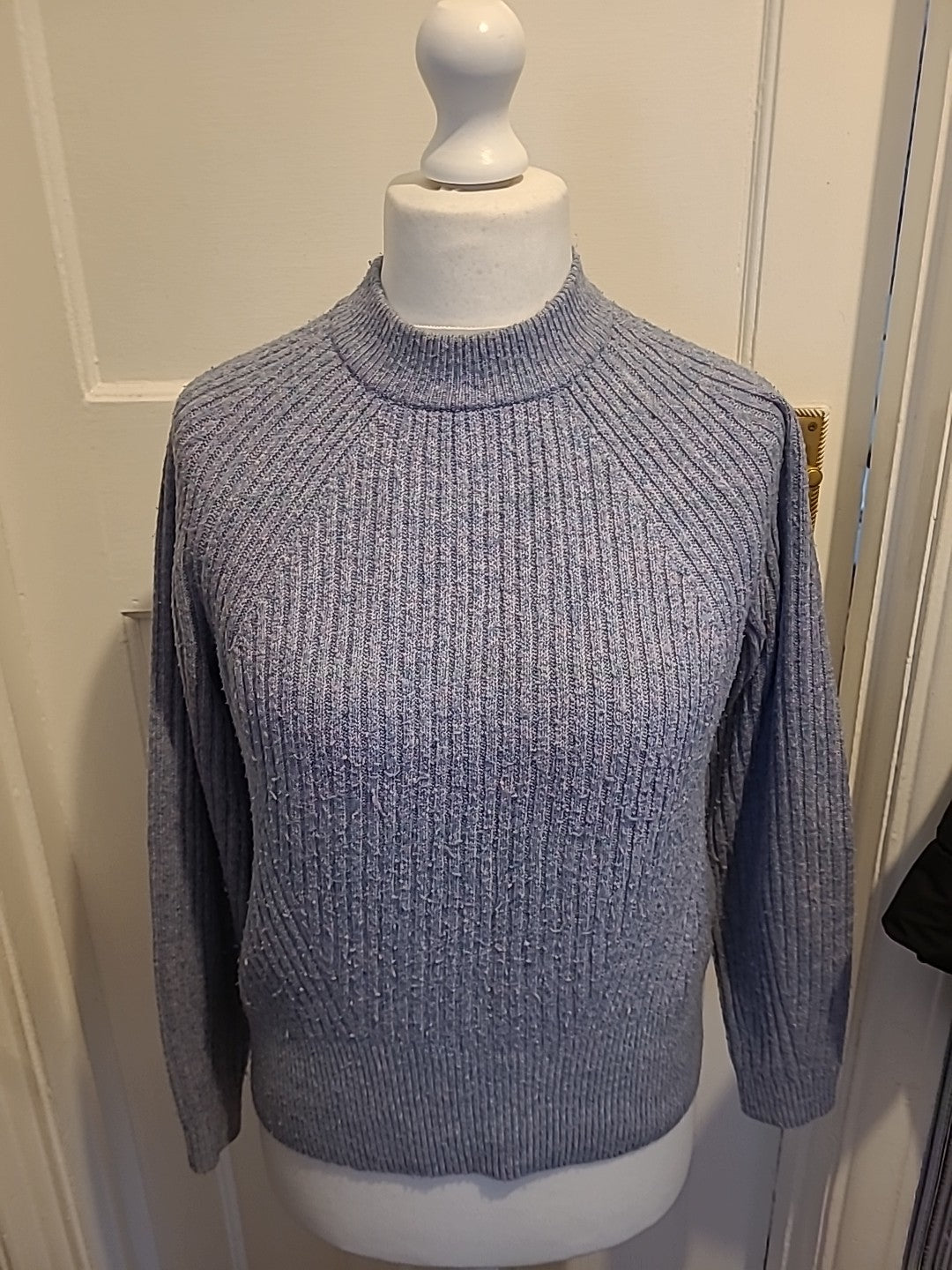 Ladies Marks And Spencer Size Small Crew Neck Multicoloured Purple Jumper