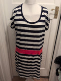 Kape 941 EU 56 Navy Striped Dress Short Sleeve