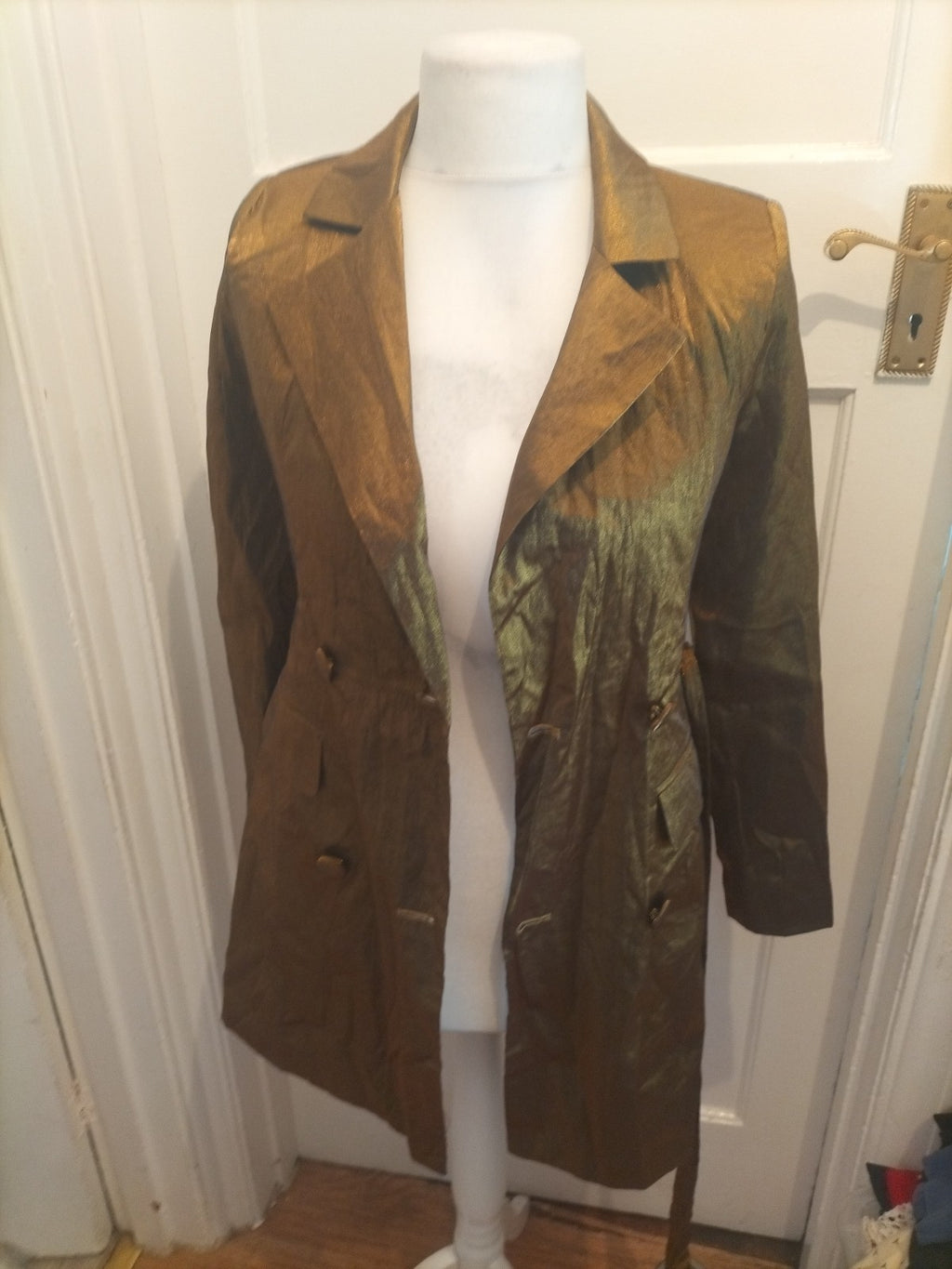 Ladies Nasty Gal Size 6 Gold Shimmer Lined Padded Blazer