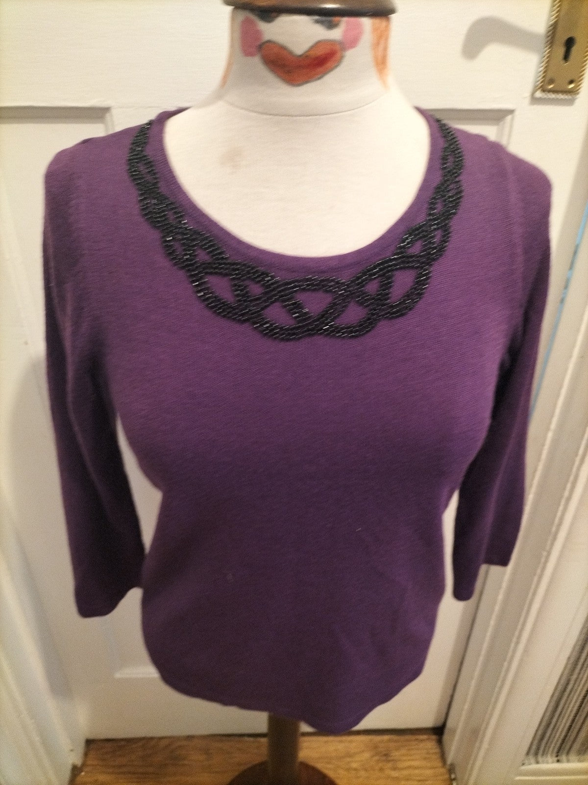 Ladies Marks And Spencer Size 8 Purple Long Sleeved Lightweight Pullover Jumper