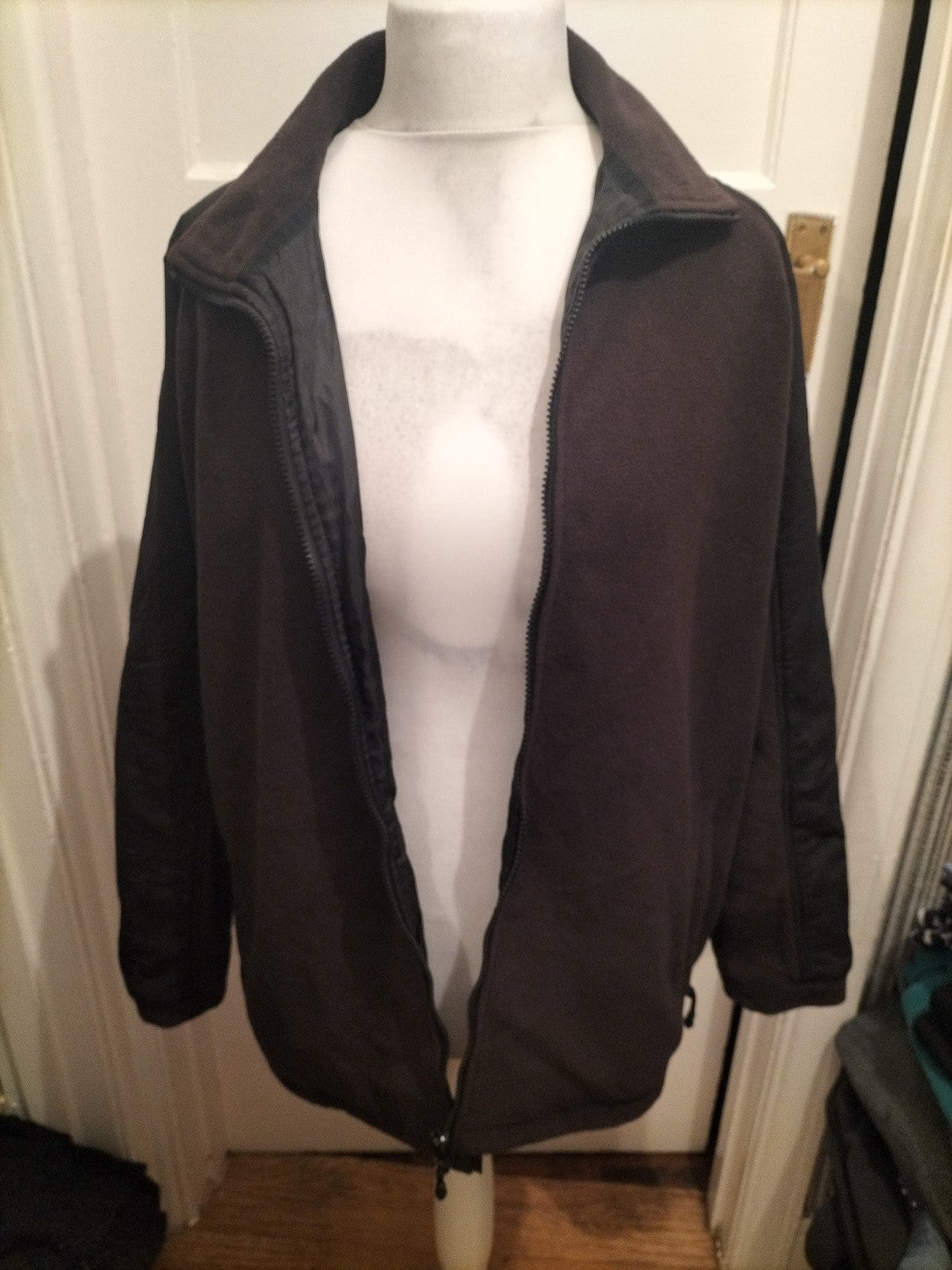 Mens James Pringle Size L Charcoal Lined Full Zip Jumper