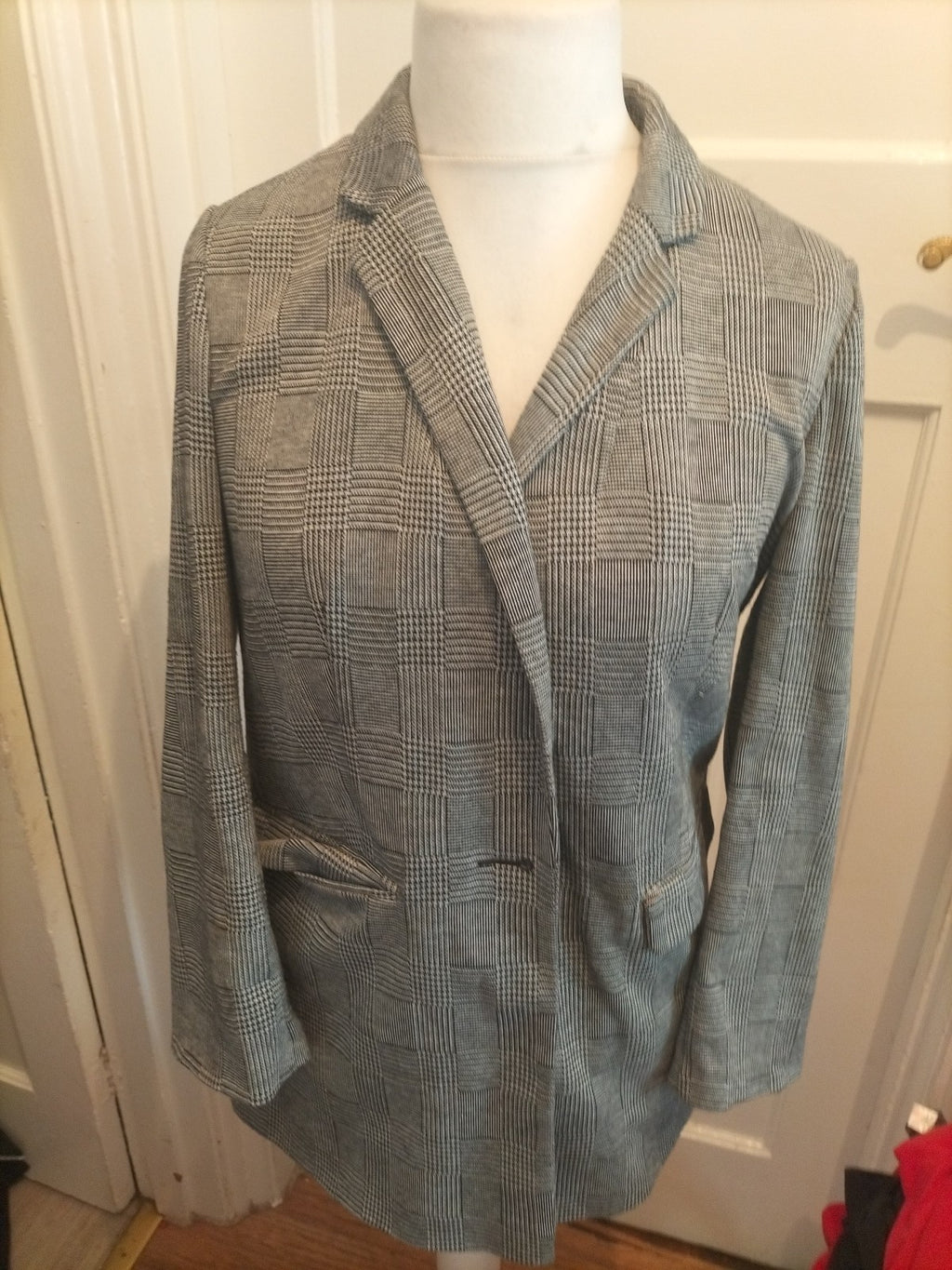 Ladies Primark Size 10 Grey Black Buttoned Cardigan