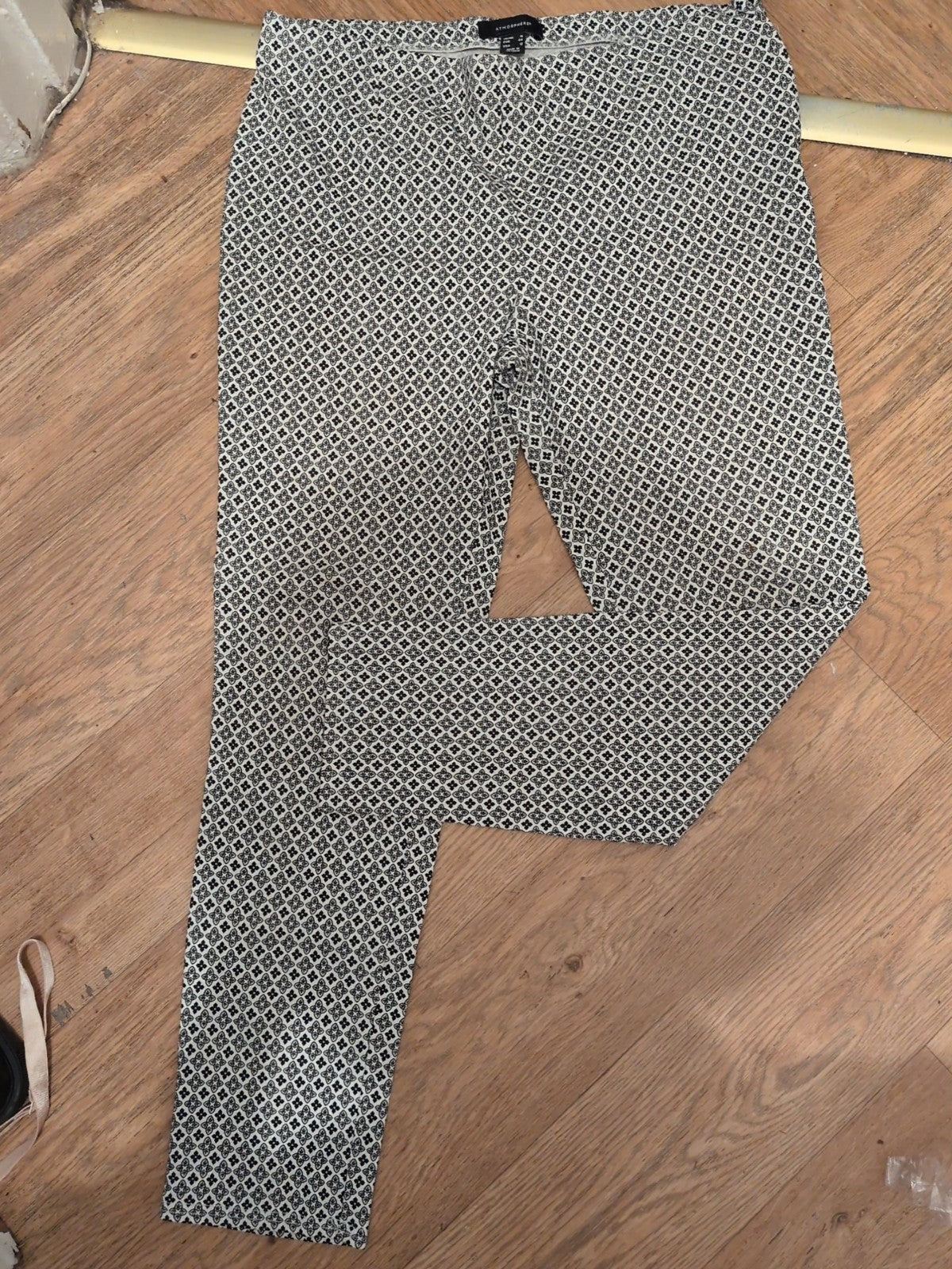Primark 16 Black And White Patterned Pull On Trousers
