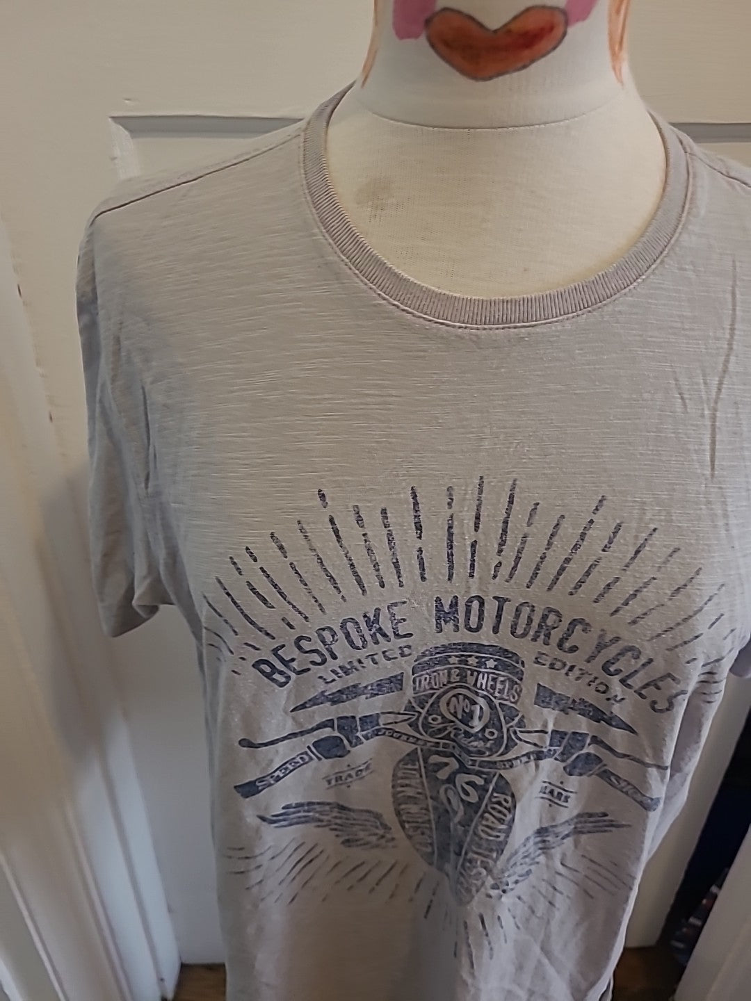 Mens North Coast Size Medium Grey Motorcycle Short Sleeve T-shirt