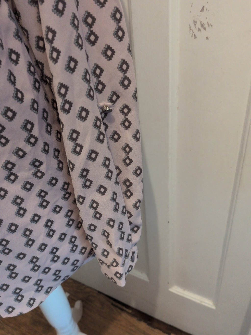 Ben De Lisi 18 Pink Patterned Long Sleeve Blouse