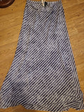 Ladies Cynthia Rowley Size XL Grey And White Elasticated Long Length Skirt