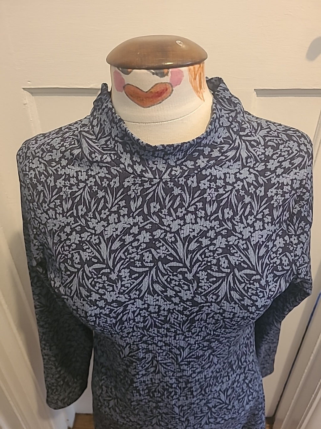 Ladies George Size 10 Two Tone Blue Long Sleeve Dress