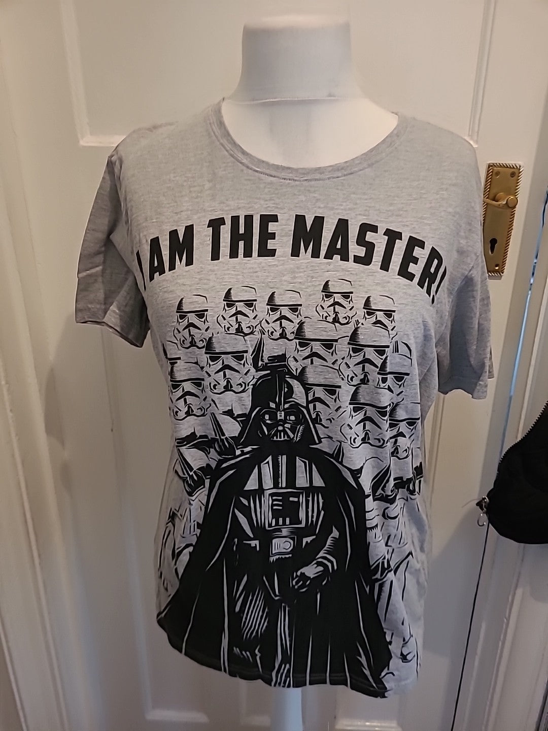 Mens Nutmeg Size Medium Grey Darth Vader Printed Pyjama Top