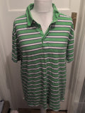 Mens Marlboro Size 2xl Green Striped Short Sleeved Polo