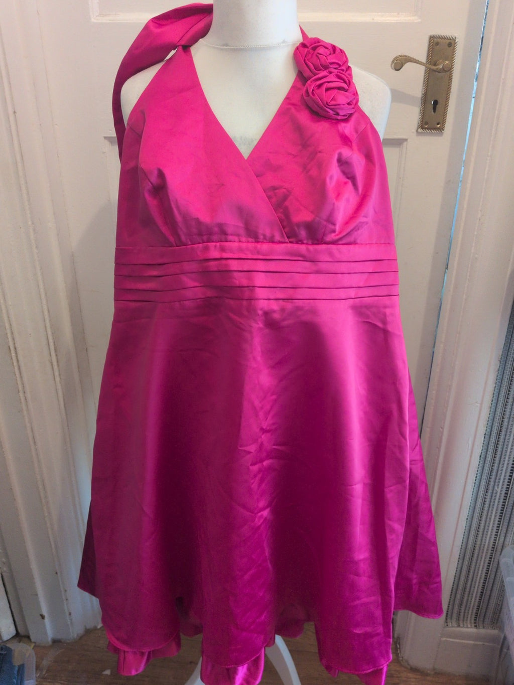 Ladies Debut Size 18 Pink Lined Flared Sleeveless Dress