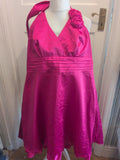 Ladies Debut Size 18 Pink Lined Flared Sleeveless Dress