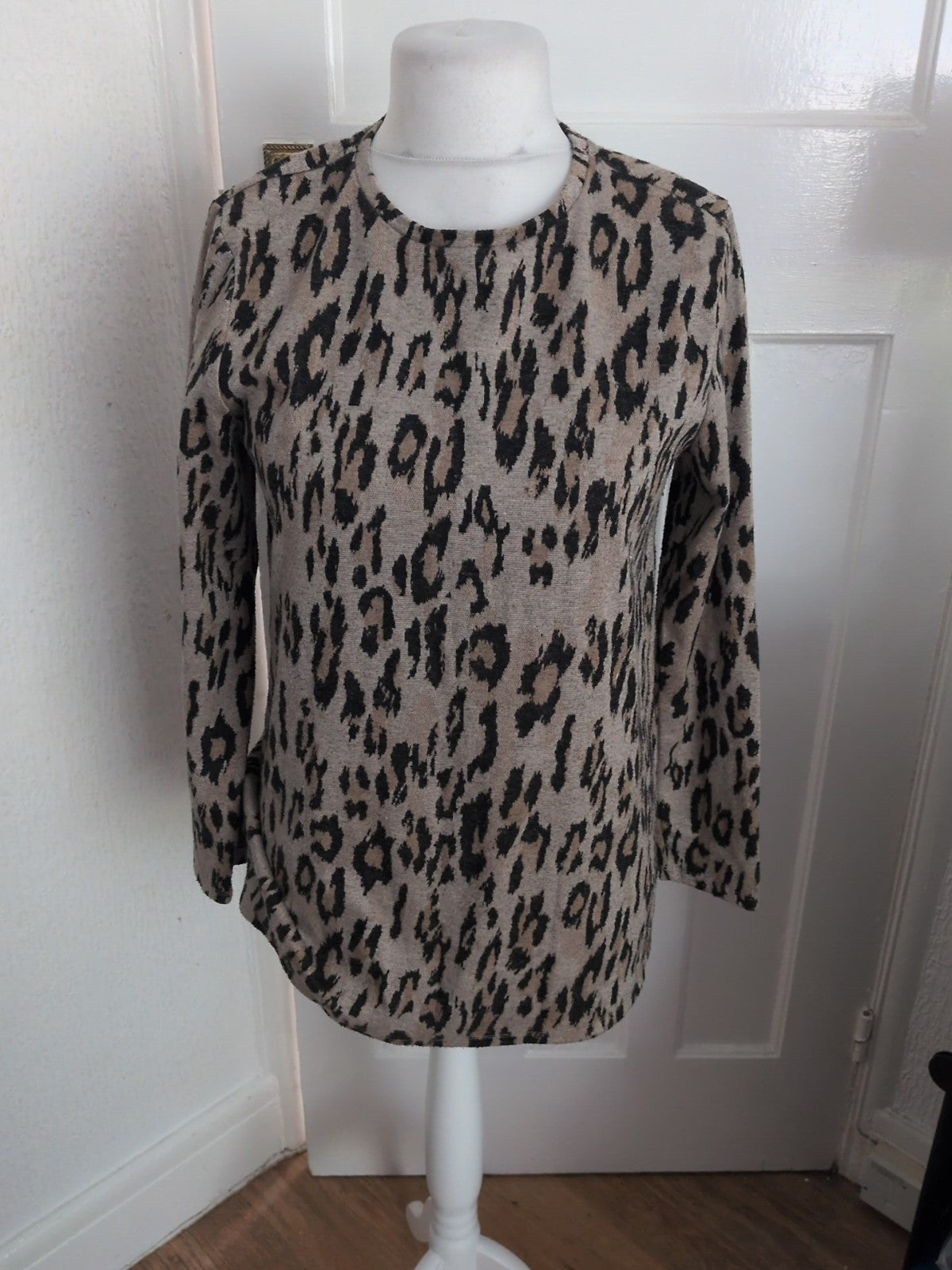 Papaya 14 Leopard Print Long Sleeve Longline Jumper