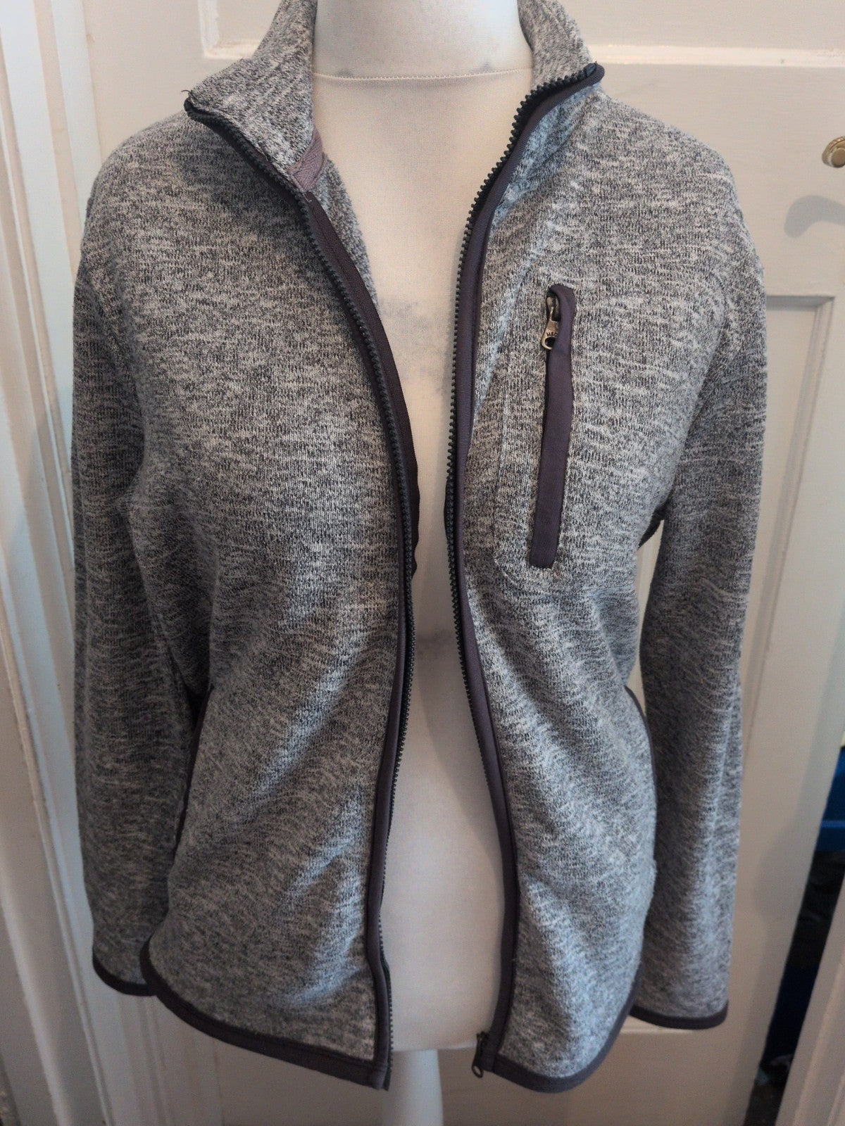 M&Co Medium Grey Fleck Full Zip Jumper
