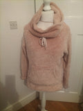 Ladies F&F Size Medium Pink Fluffy Long Sleeved Nightwear Jumper