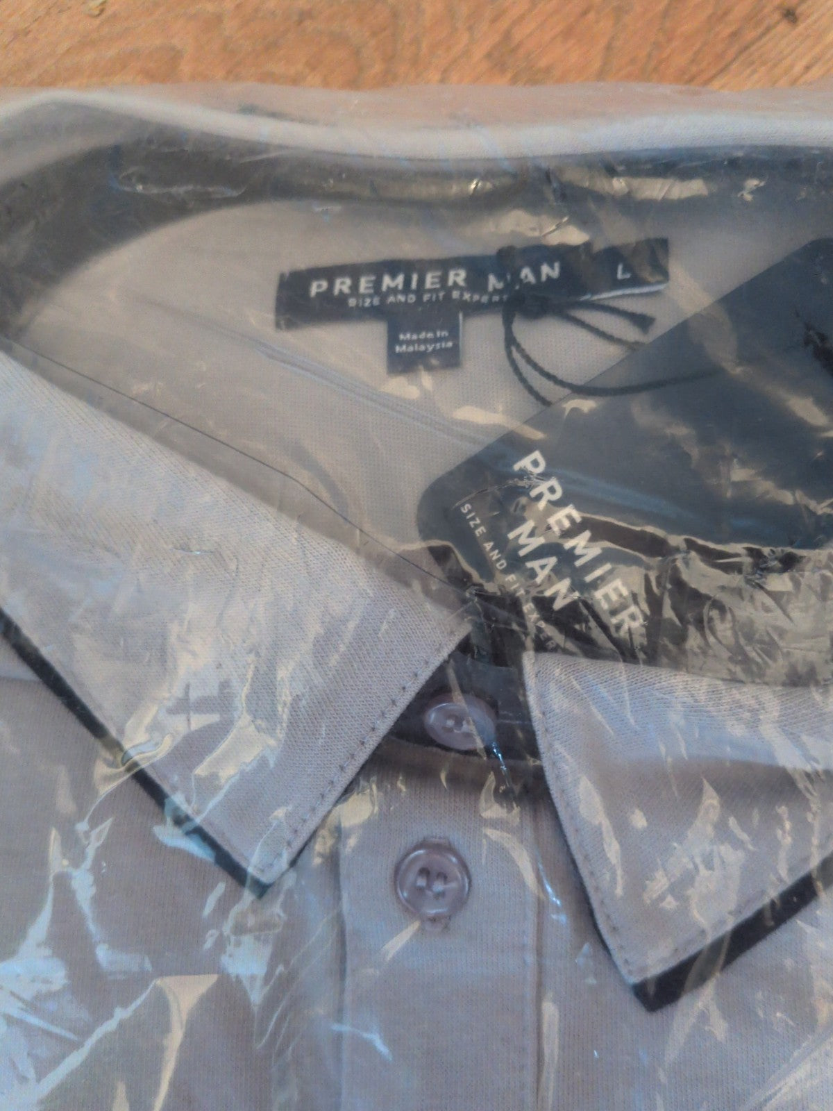 Brand New Premier Man Large Grey And Black Polo