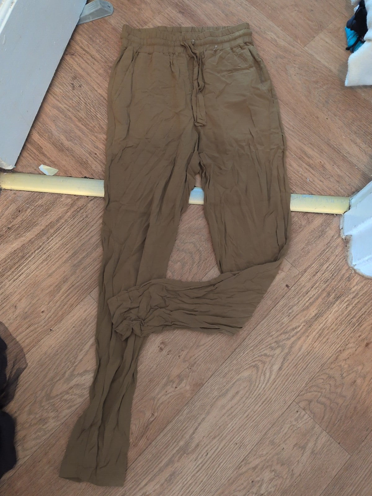 Primark 4 Brown Elasticated Trousers With Drawstring