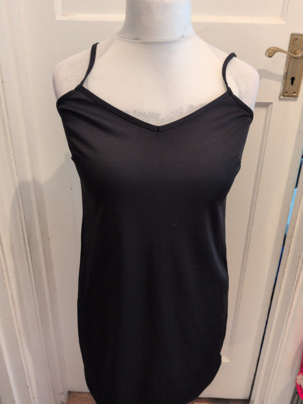 Ladies Size Small Black Sleeveless Nightwear Dress
