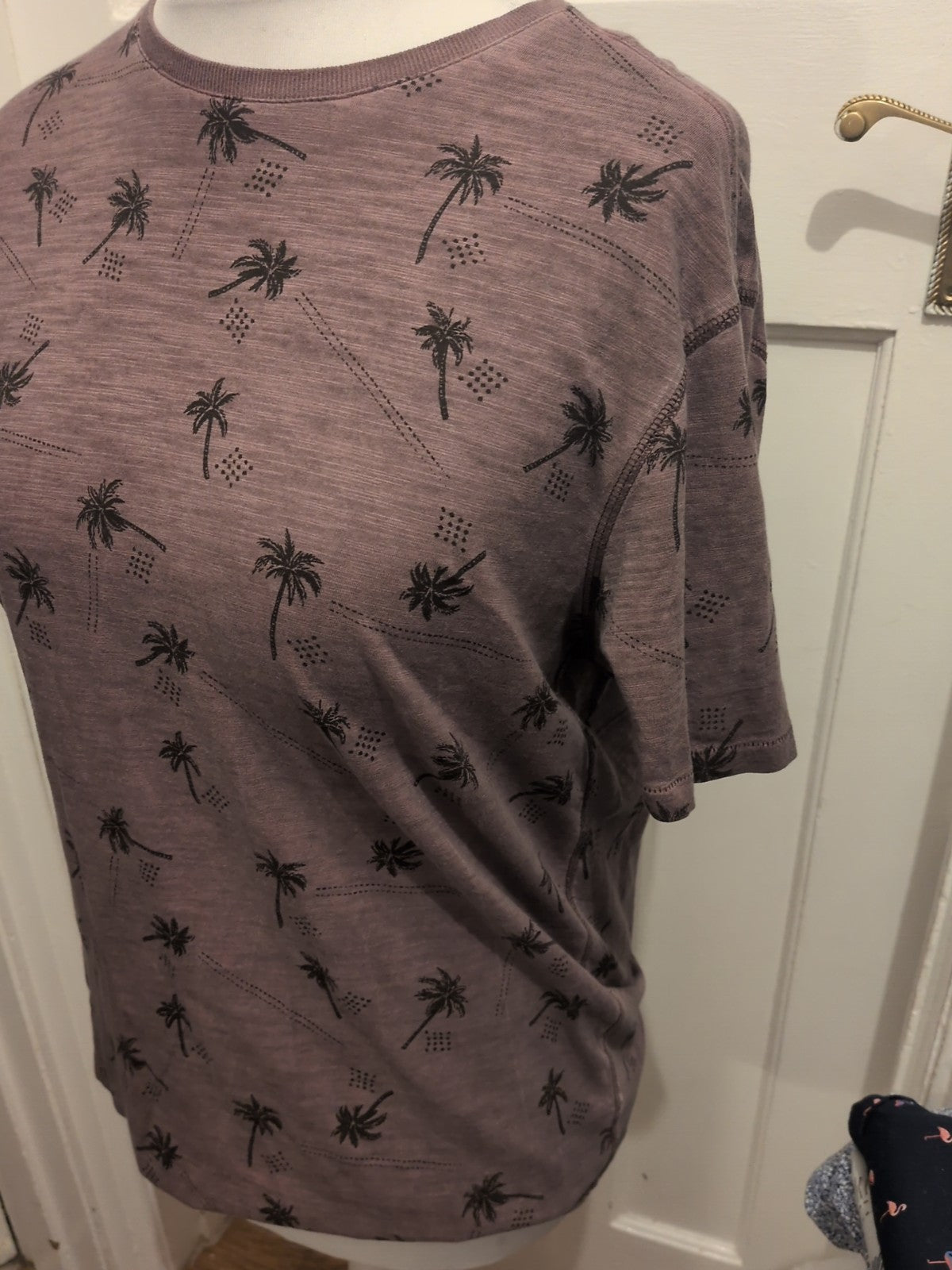 North Coast Tailored Fit Purple Palm Tree Short Sleeve T-shirt Medium