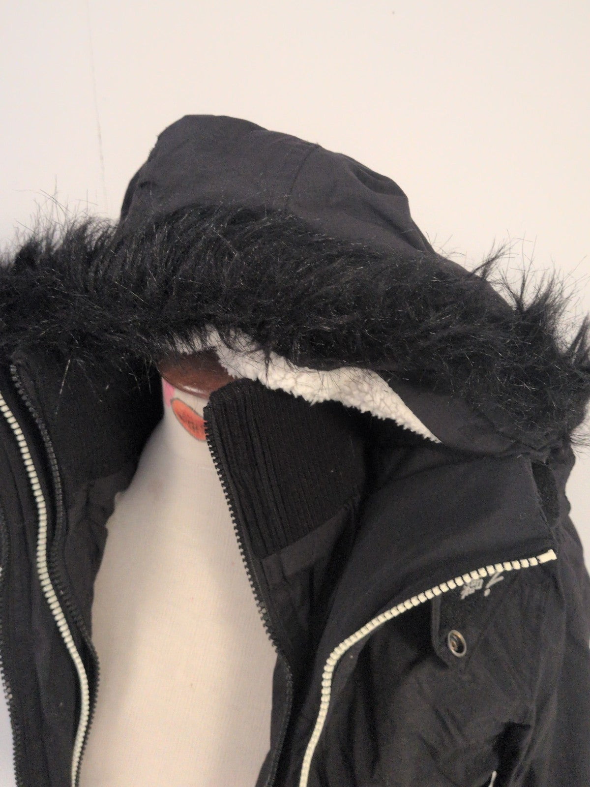 Superdry 2XS Black "Wind Attacker" Fleece Lined Coat