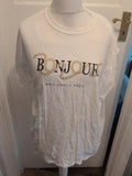 Boohoo 24 White Bonjour Short Sleeve T-shirt