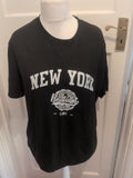 Large Black New York Print Short Sleeve T-shirt