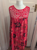 Ladies XL Red Flower Sleeveless Dress