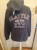 Mens Prairie Mountain Size M Navy Print Pullover Hoodie