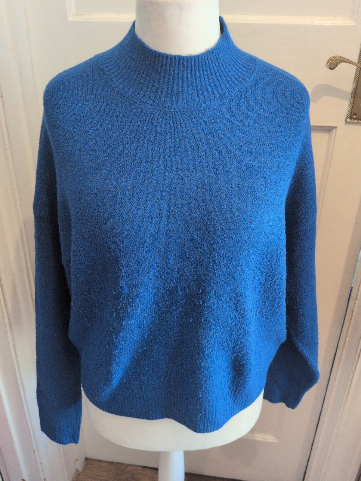 Ladies Primark Size XL Deep Blue Long Sleeve High Neck Jumper