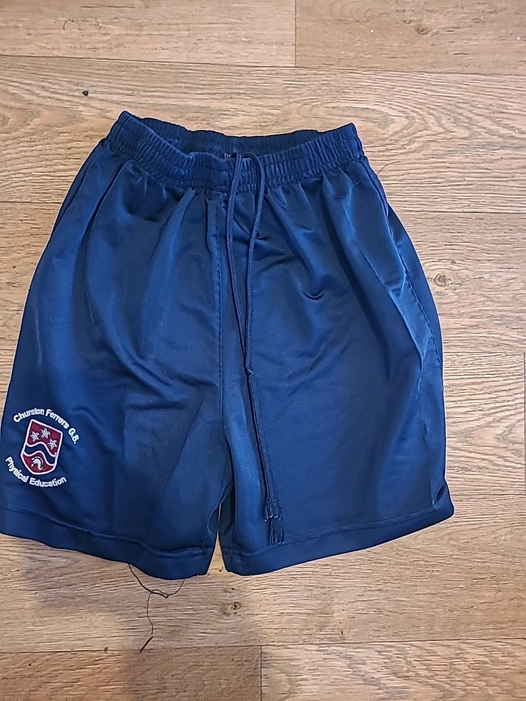 Boys Churston Grammer Size 26/28 Navy Elasticated Shorts