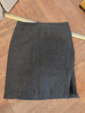 Tu 14 Lined Black And Grey Straight Skirt Below Kneee