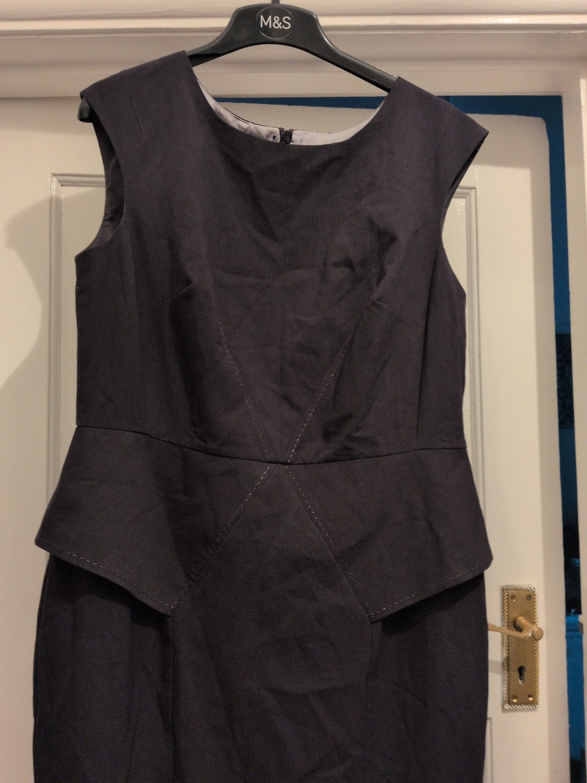 M&S Woman 14 Charcoal Sleeveless Lined Dress
