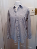 Mens Pierre Balmain Size 15.5 Navy And White Long Sleeved Shirt